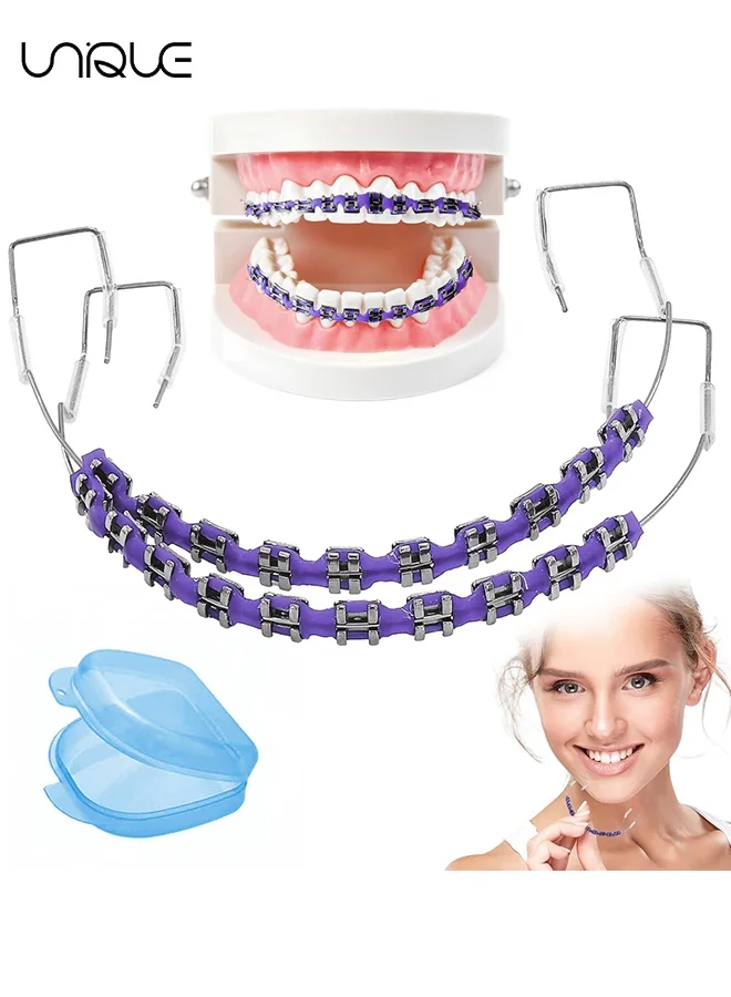 Unique Orthodontic Practice Kit Metal Brackets and Ligature Ties for Dental Students (Purple, 1 Set) 6kwa3