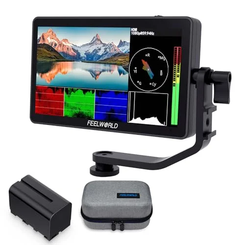 Professional 6-inch DSLR Camera Field Monitor 4K HDMI Touch Screen with Battery and Carrying Case (1920x1080 IPS) wyq0j