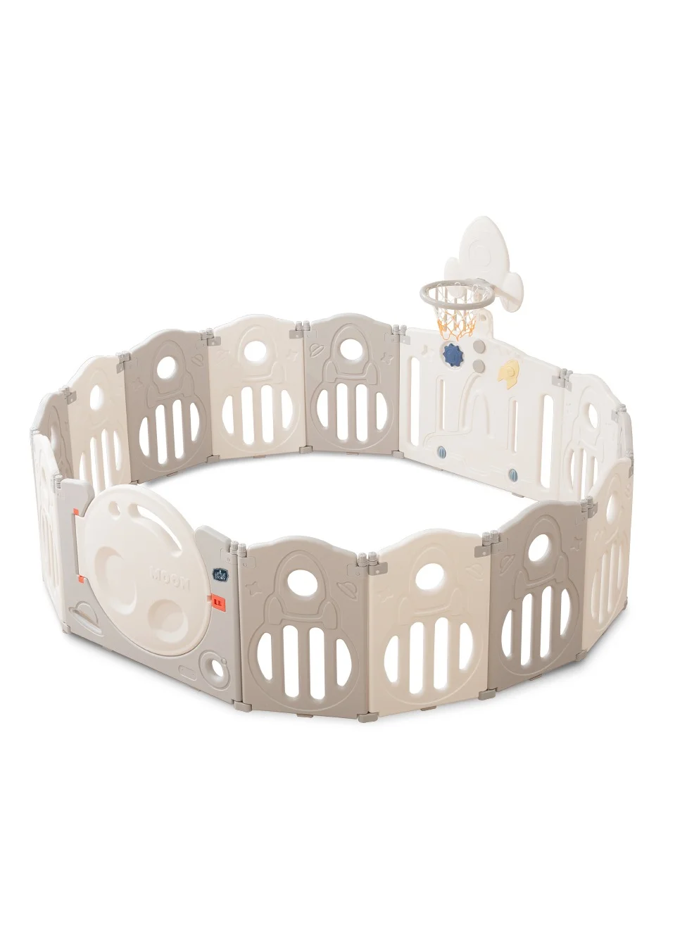 Little Story Playpen With Basketball Hoop (Space Grey, 120 cm x 120 cm) ohspj