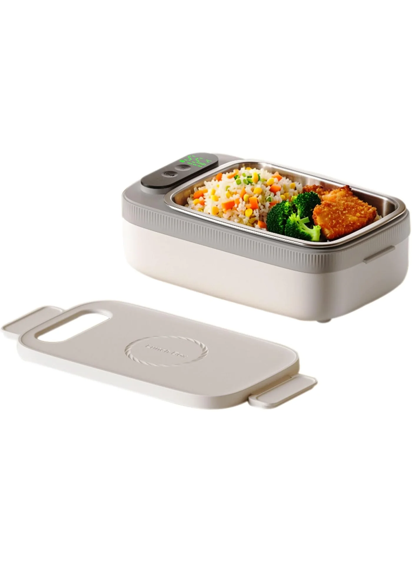 Epicarma Cordless Electric Lunch Box 14000mAh Rechargeable Food Warmer (1L, Grey) Portable Heated Container for Office and Travel whfg3