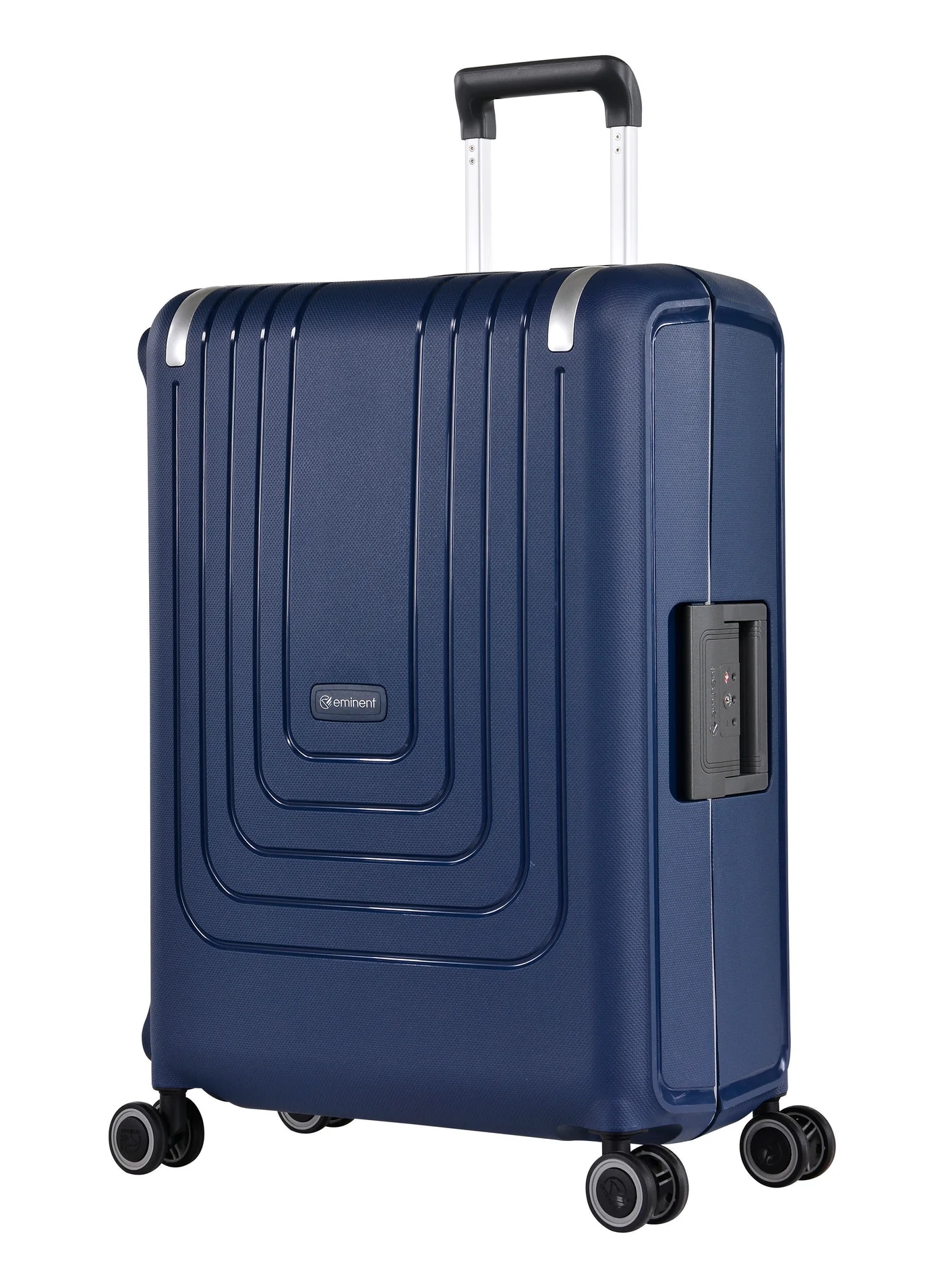 Eminent Vertica Hard Case Travel Luggage Trolley Lightweight Polypropylene Suitcase with TSA Lock and 360 Spinner Wheels (Dark Blue, 65 cm) o8fj6