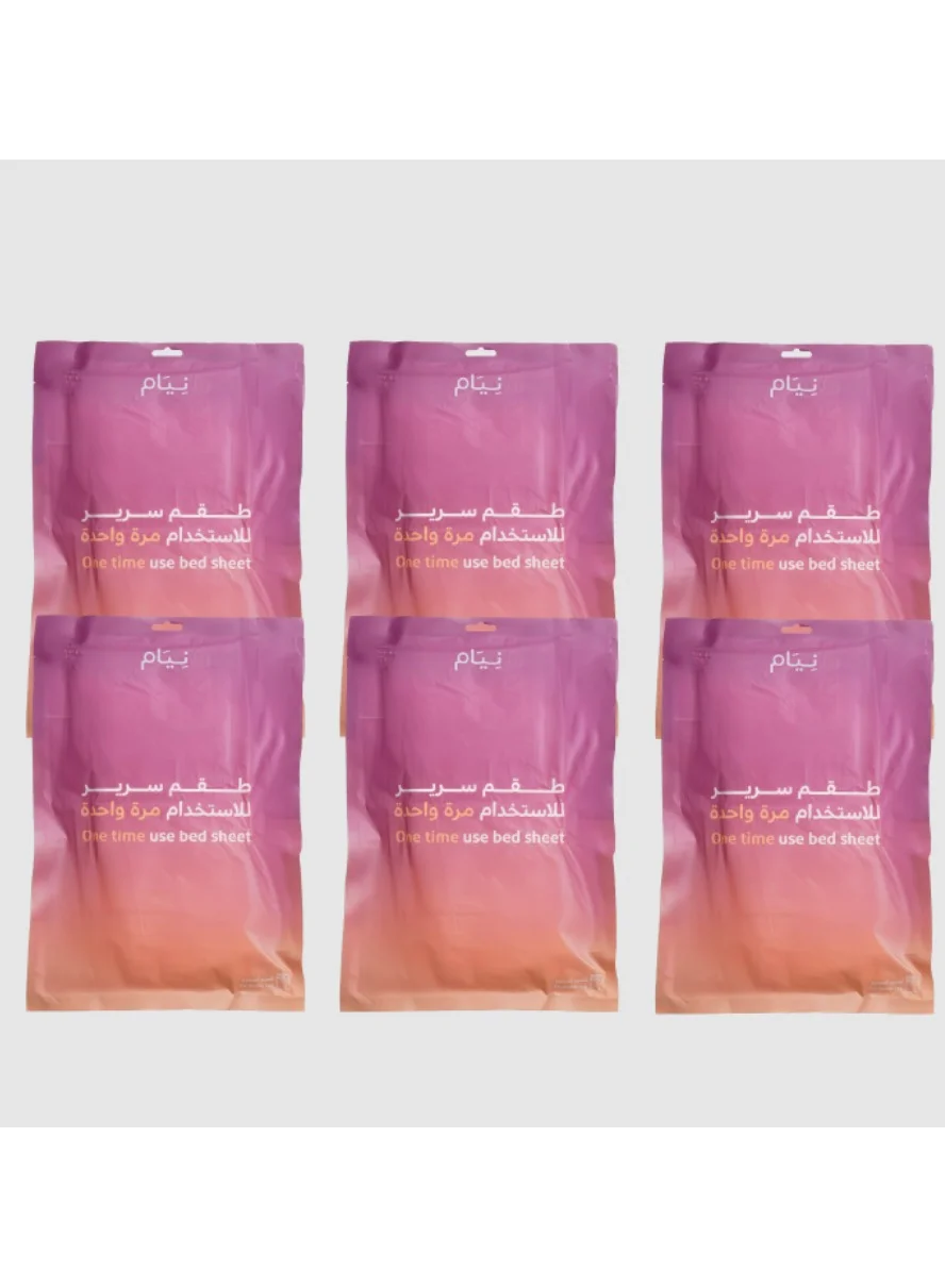 Neyam Disposable Travel Bed Cover Set (6 Pieces) Lightweight Hygienic Bedding for Hotel and Camping Use p43xy