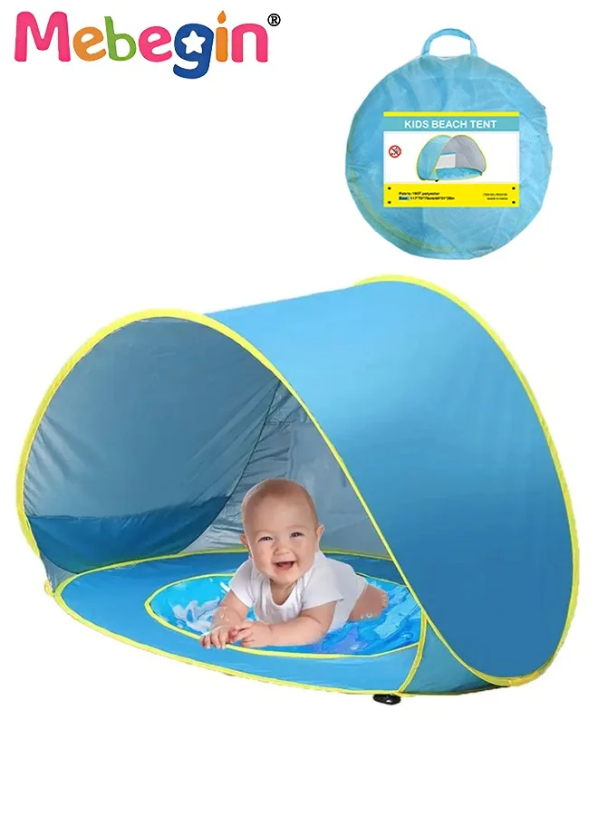 MEBEGIN Baby Pop Up Beach Tent UV Protection Sun Shade with Ground Spikes (117x79x70cm) cjutk