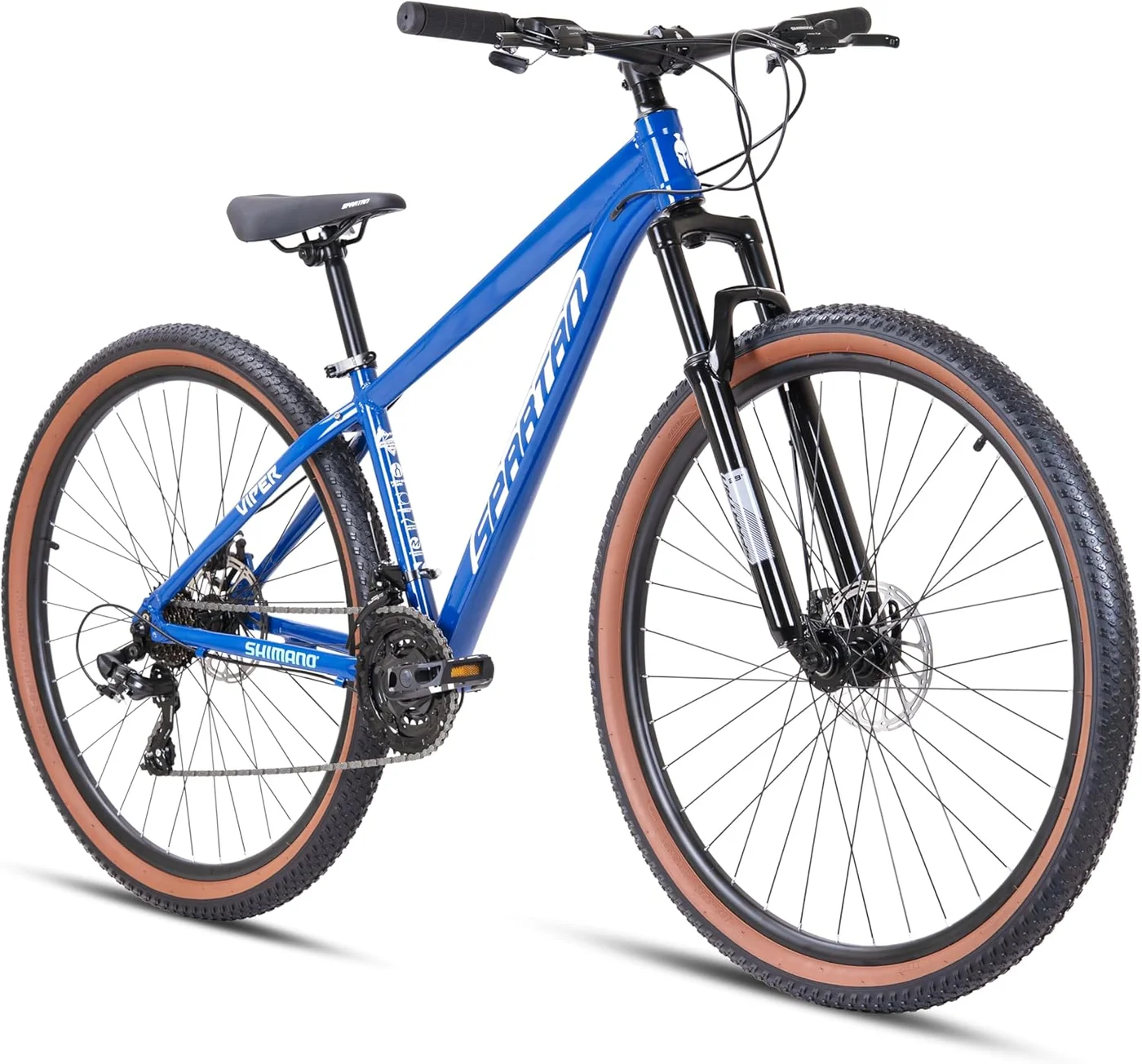 Spartan Viper Hardtail Mountain Bike (29-Inch Wheel, 21-Speed, Alloy Disc Brakes, Blue) 7yabm