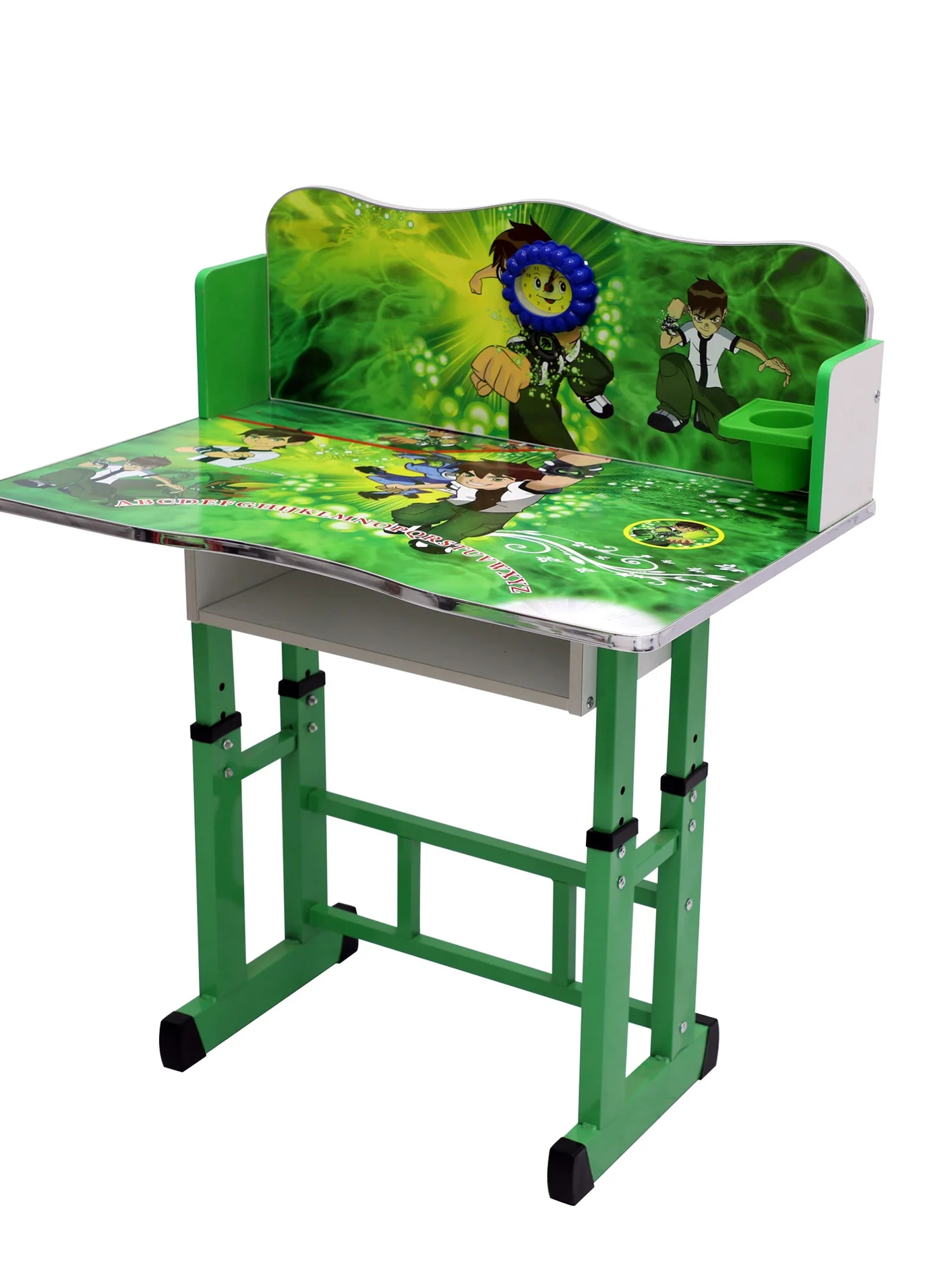 Premium Ergonomic Kids Study Table and Chair Set with Adjustable Tilted Desktop and Drawer (Green, 1 Set) gq477
