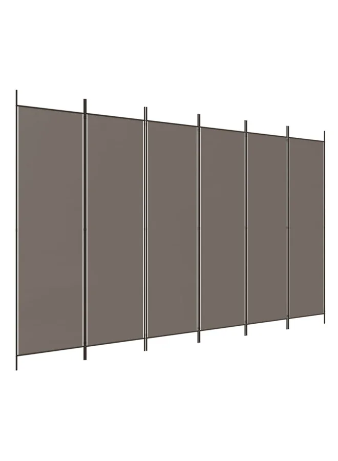 VidaXL 6-Panel Room Divider Privacy Screen Foldable Fabric Partition (Anthracite, 300x220 cm) s1hyc