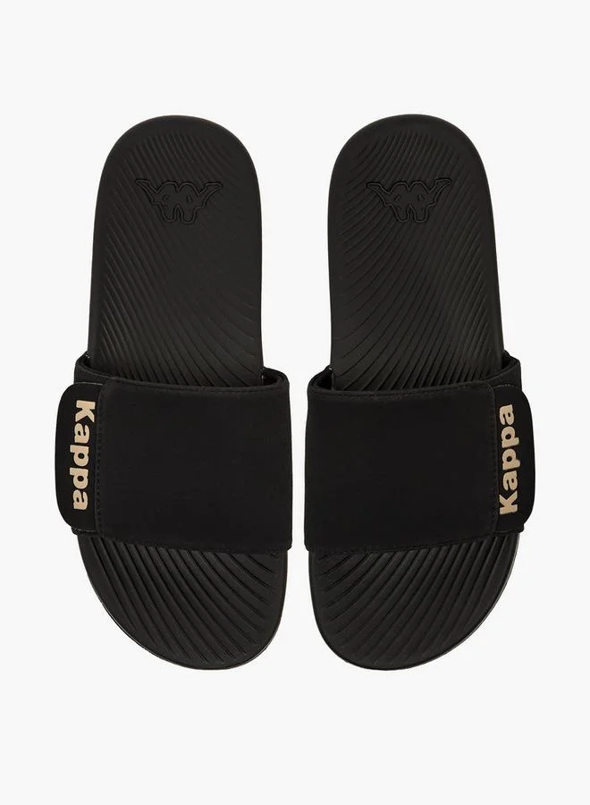 Premium Men Logo Print Slides Lightweight Comfortable Casual Footwear For Summer (Black, 42 EU) pn34h
