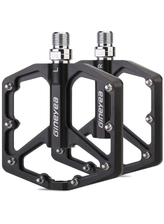 Gineyea Universal Bike Pedals (9/16 Inch, Lightweight Aluminum Flat Platform) Sealed Bearing for Mountain and Road Bicycles mb85i