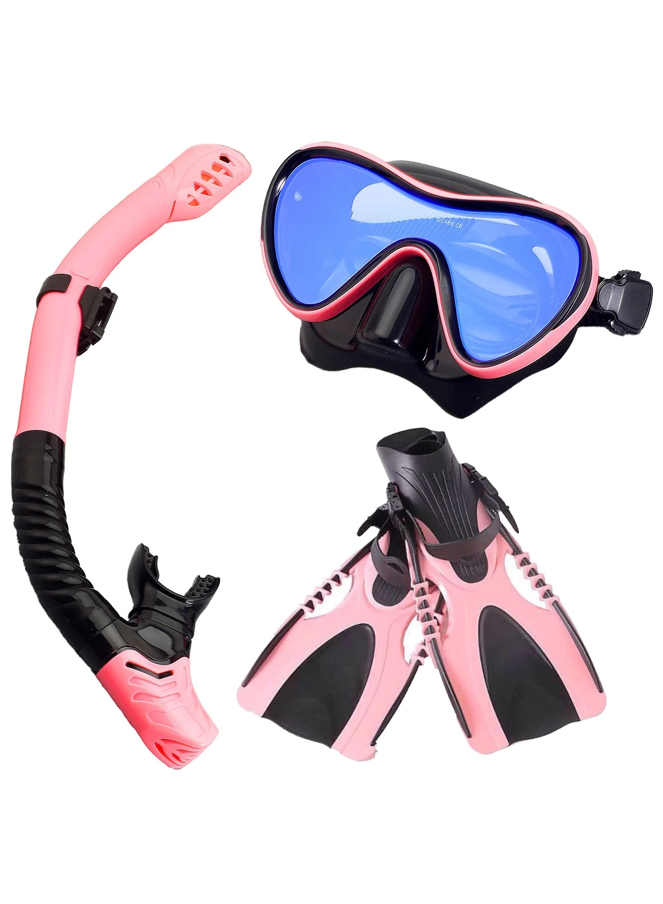 Adando Premium Diving Snorkeling Set with Dry Breathing System and Fins (L/XL) mtxo4