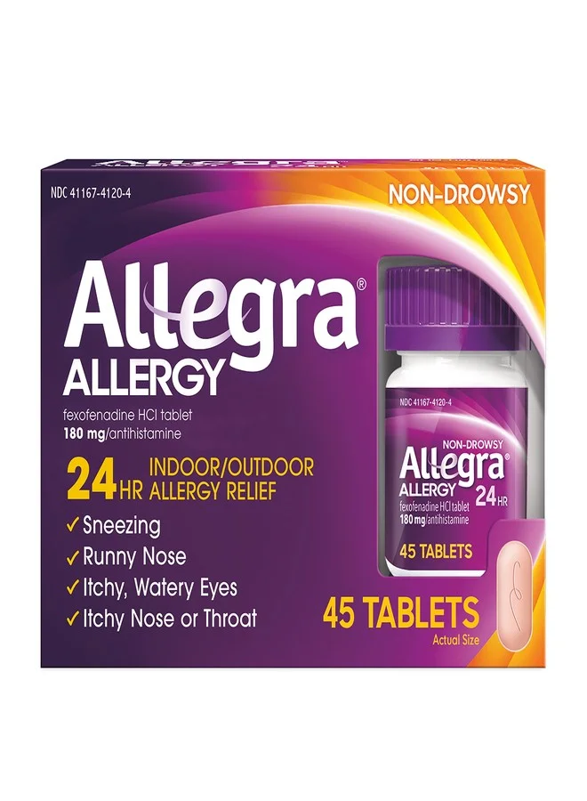 Premium Allergy Relief Tablets for Indoor and Outdoor Symptoms (45 Tablets) 6ye59