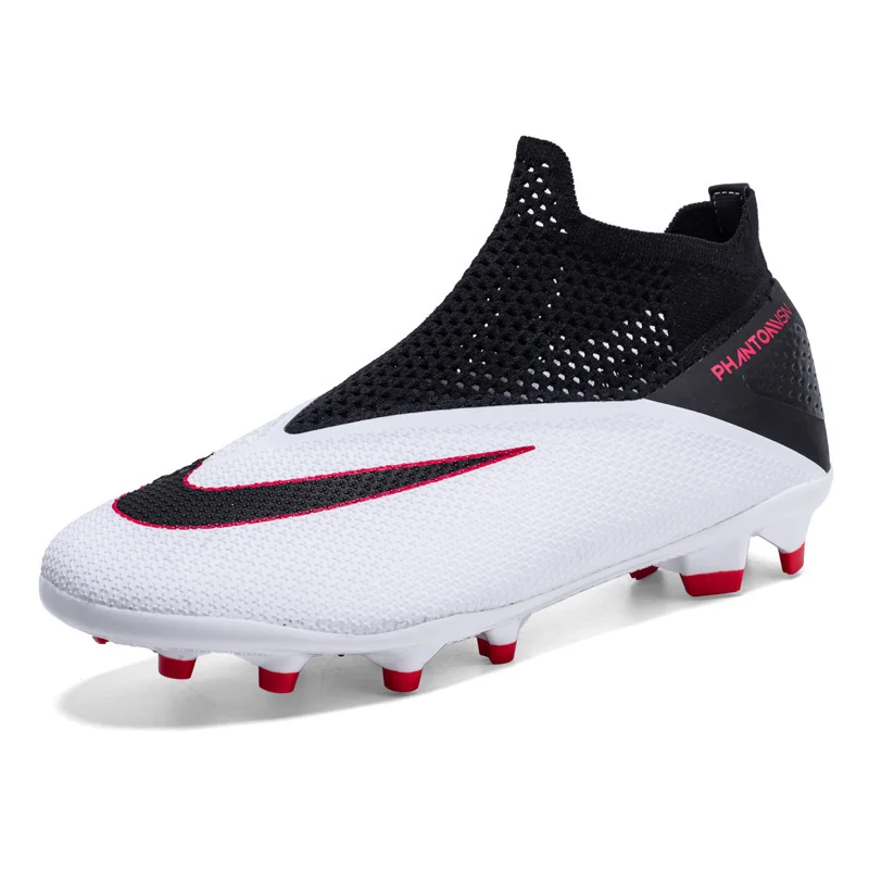 Premium High-Top Football Cleats Professional AG Spikes Lightweight Breathable Sports Shoes for Teenagers (Black, 38 EU) d1qs4