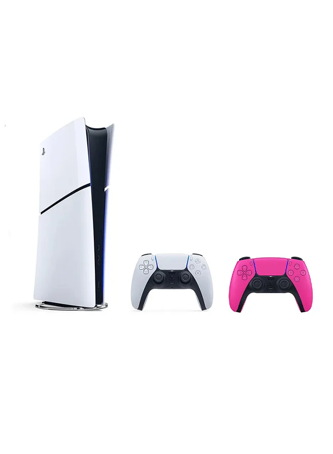 Premium Slim Digital Gaming Console System With Extra Pink Controller (1 Unit) d1mpw