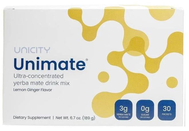 Unicity Unimate Lemon Ginger Herbal Drink Mix (Premium Botanical Extract, 30 Pouches) ym0yk
