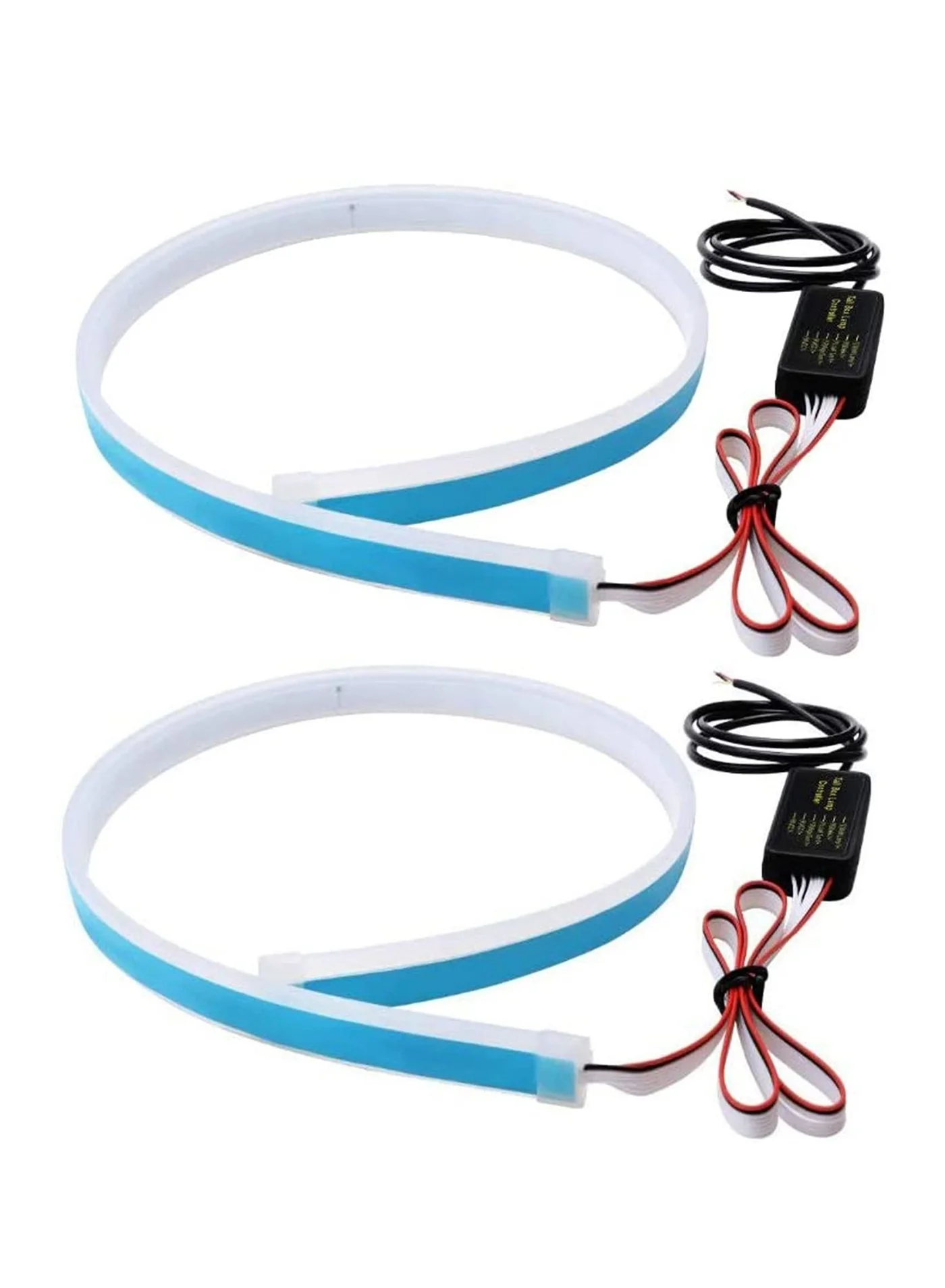 SYOSI LED Daytime Running Light Strip Sequential Turn Signal Dual Color Flexible Waterproof Headlight Decorative Lamp (60 cm, 2 Pack) jtlk2