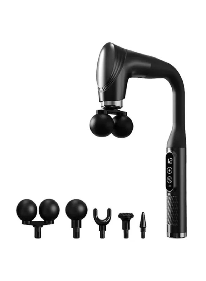 GENNEXT J-Shape Full Body Massage Hammer with 5 Interchangeable Heads and 12 Speed Gears (25W, Type-C Rechargeable) rz5u2