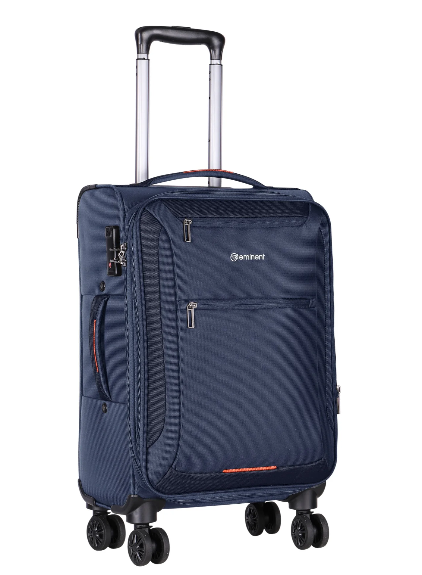 Eminent Soft Travel Cabin Luggage Trolley Expandable 4-Wheel Spinner Suitcase with TSA Lock (Navy Blue, 55 cm) rrusp