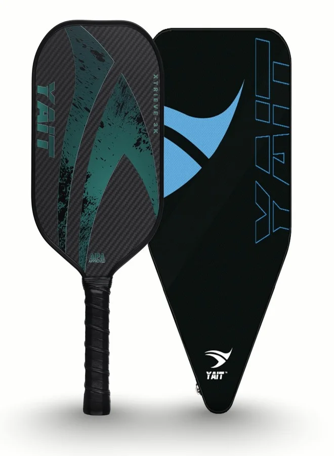 YAIT Pickleball Paddle 3K Carbon Fiber Surface (16mm Thickness, Teal) Professional Sport Racket with Protective Cover w648h