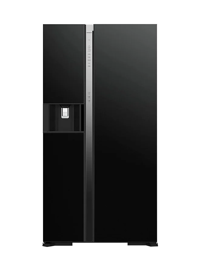 Premium Side By Side Refrigerator with Inverter Compressor and Ice & Water Dispenser (Glass Black, 700L) cjbp1