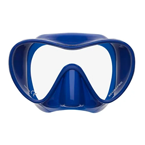 Premium Single Lens Diving Mask Panoramic View Snorkeling Gear (Blue, One Size) r75vz