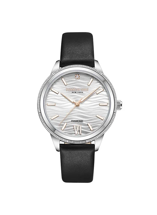 Kenneth Cole New York Women Genuine Diamond Quartz Analog Watch (Silver Dial, 36mm) m39tz