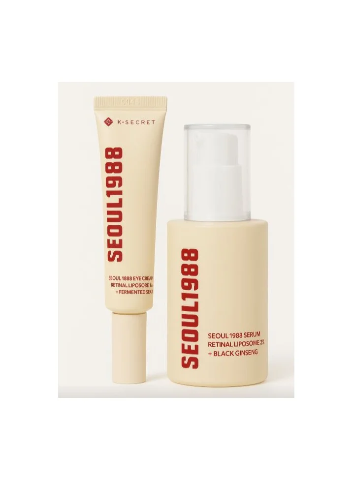 K-SECRET Retinal Duo Set with Black Ginseng Serum and Fermented Bean Eye Cream (2% Serum, 4% Eye Cream) juanr