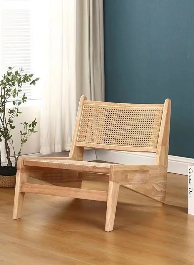 Raffine Modern Upholstered Rattan Accent Chair with Ergonomic Backrest for Living Room and Patio (58.5x70x61 cm) csdez