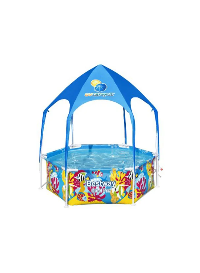 Premium UV Protection Inflatable Play Pool for Kids Durable PVC Outdoor Water Activity Center (183x51cm) tj6qh