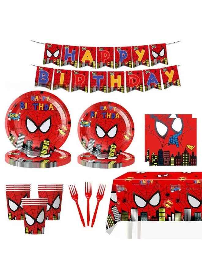 MAGNISHAN Superhero Party Tableware Set (116 Pcs) Disposable Plates Cups and Napkins for Kids Birthday Celebration xnd8w