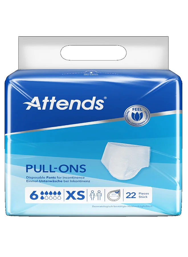 Attends Disposable Incontinence Pants Premium Absorbent Underwear for Adults (XS, 22 Pieces) 17n56