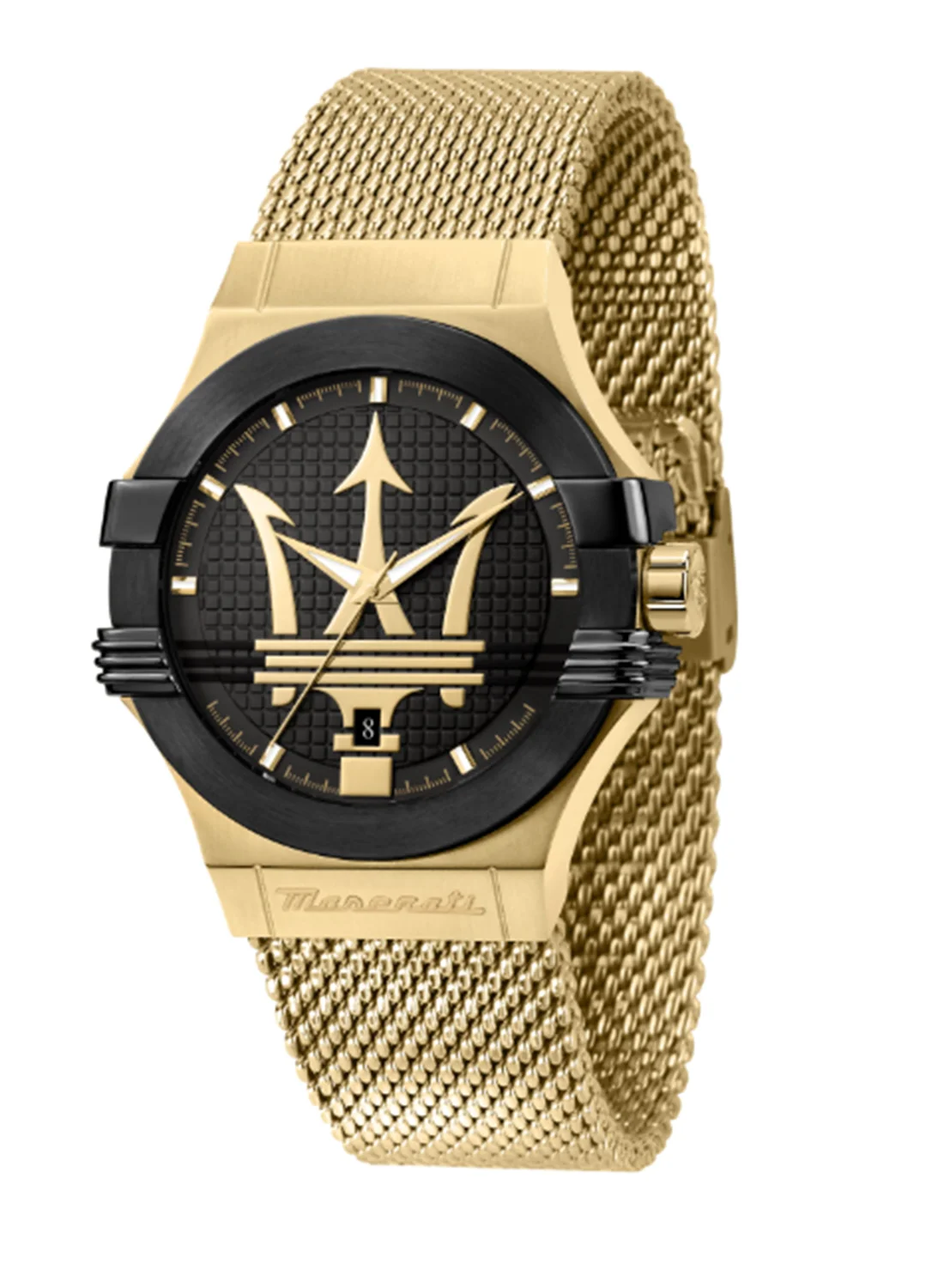 Premium Men's Gold Stainless Steel Watch with Black Dial (42mm) ca3nd