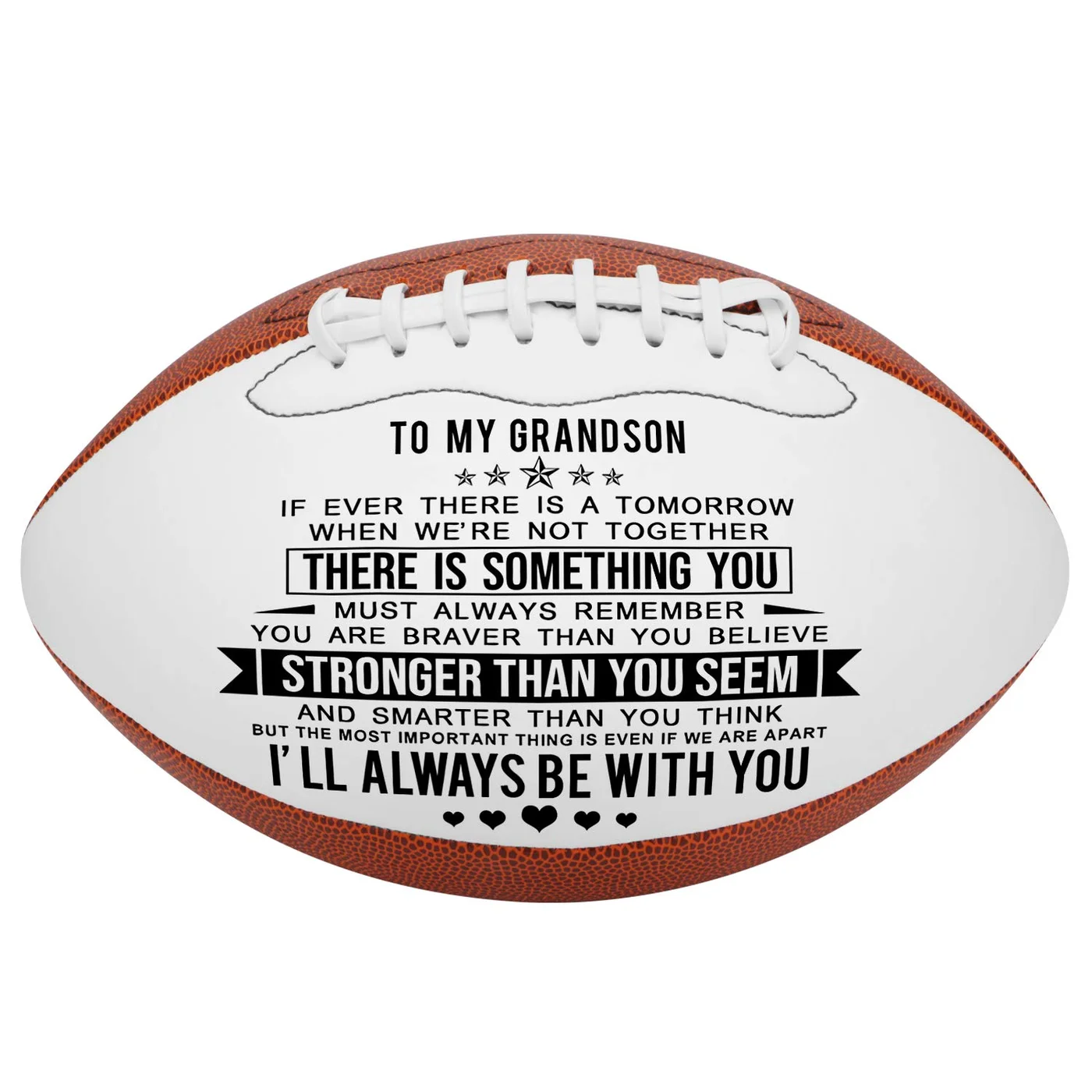 K KENON Personalized American Rugby Ball Premium Composite Leather Sports Gift for Grandson (Standard Size) zpd87