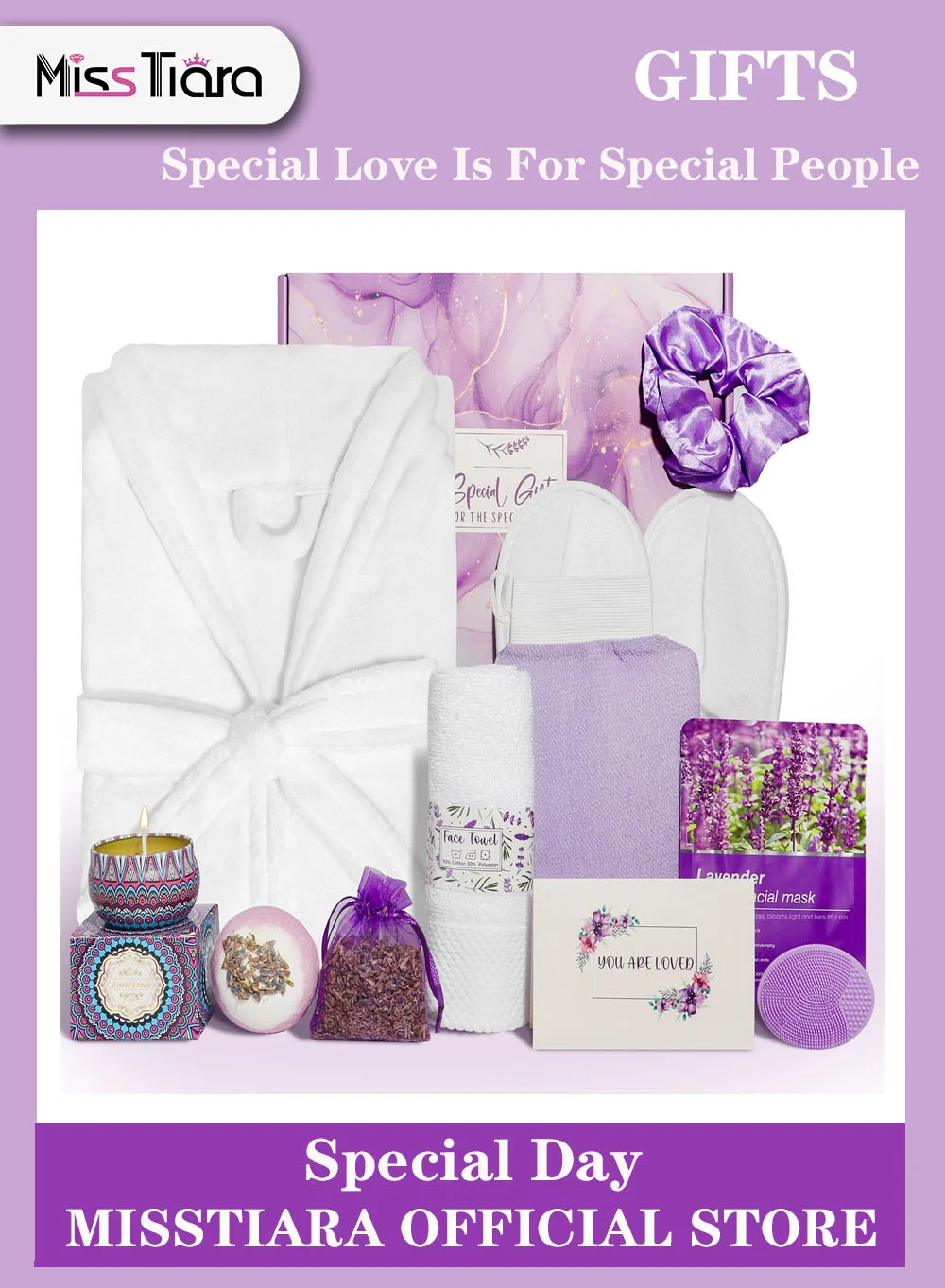 MissTiara Premium Spa Gift Set for Women (12-Piece Relaxation Box Set) 4ssjt