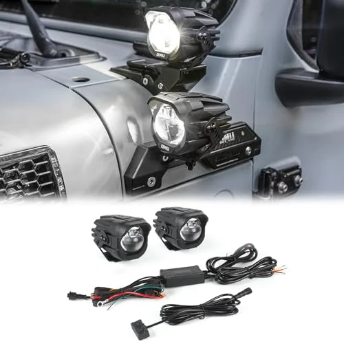 OMU Genesis Series Aluminum High Low Beam Switchable A-Pillar Spotlight for Trucks and Off-Road Vehicles (15 cm) u2hvt