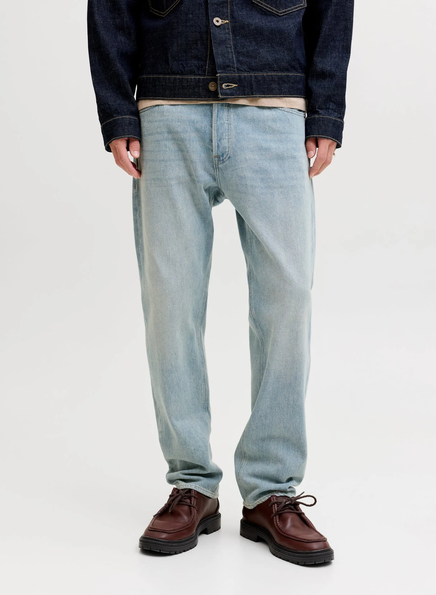 JACK & JONES Relaxed Fit Jeans Premium Denim Trousers for Men (Blue, 32W x 32L) 5o0b3