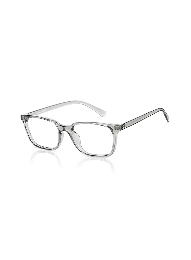 Premium Blue Light Blocking Computer Eyeglasses Full Rim Rectangle Frame (Grey, Medium) For Men & Women bsayr
