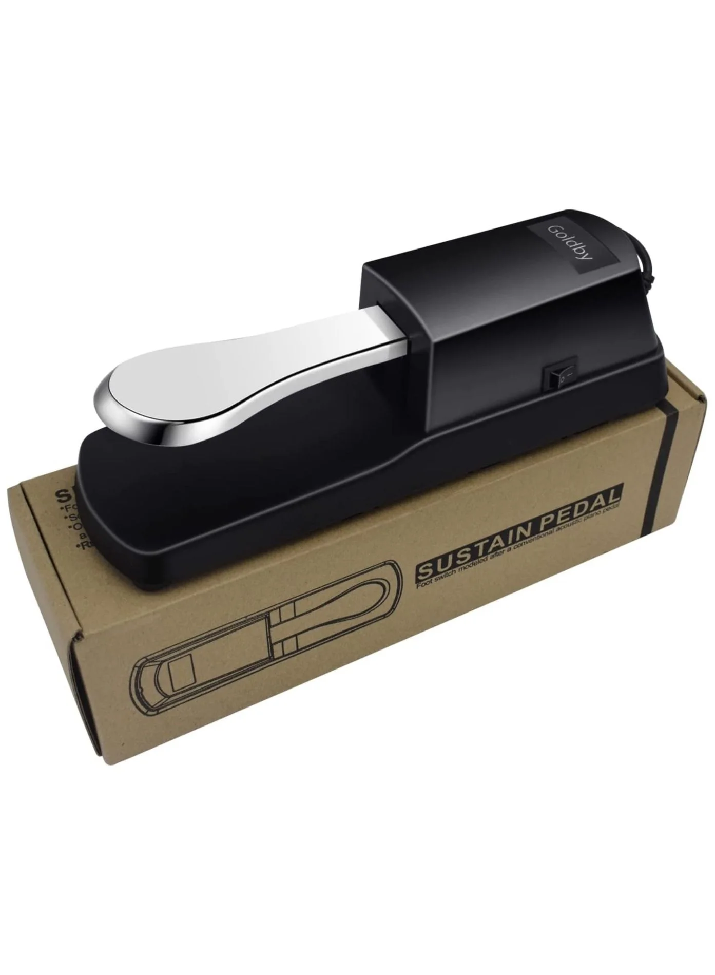 Megarya Universal Piano Sustain Pedal for Digital Keyboards and MIDI Controllers (1/4 Inch Jack, Silver) aboly