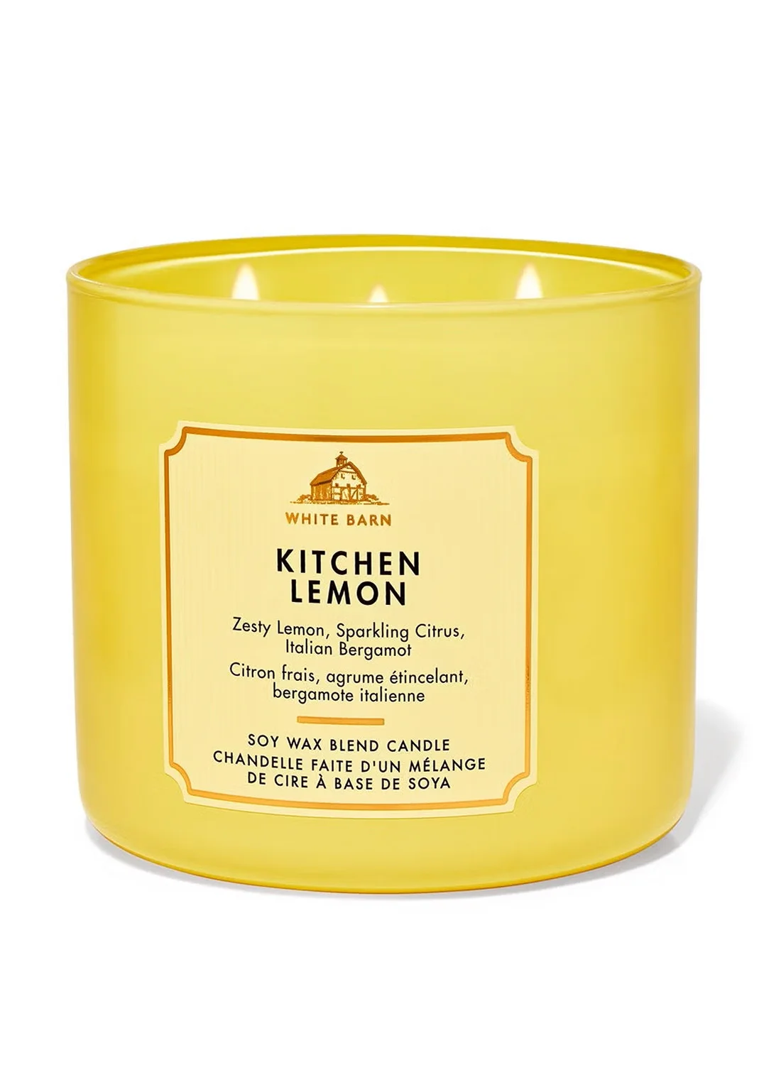 Premium Kitchen Lemon Scented 3-Wick Candle (411g) - Refreshing Citrus Home Fragrance for Living Spaces 5ilaj