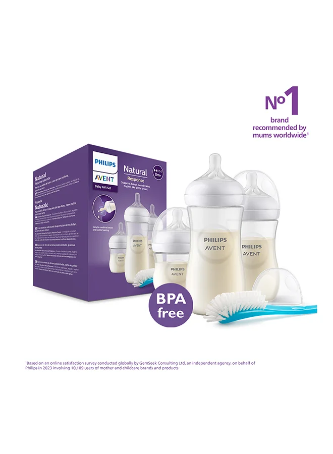 Premium Newborn Feeding Starter Set with Cleaning Brush and Accessories (White, 715 mL) j50xv