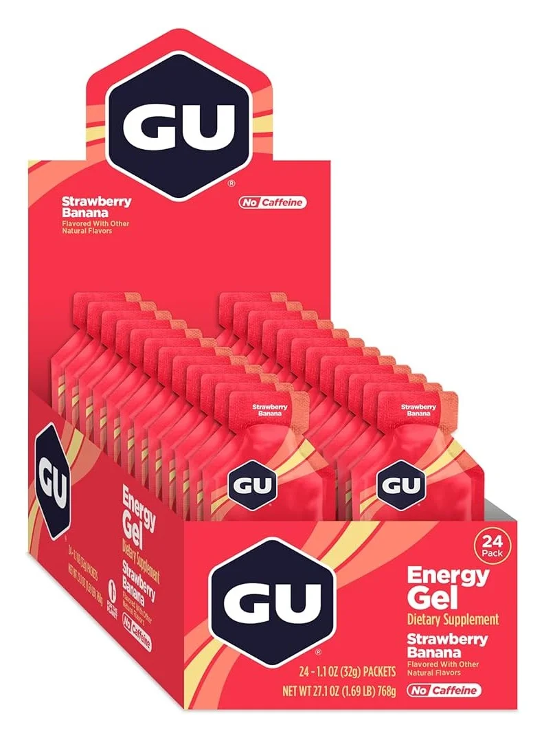 GU Energy Original Sports Nutrition Energy Gel (Strawberry Banana, 24-Pack) 2qpft