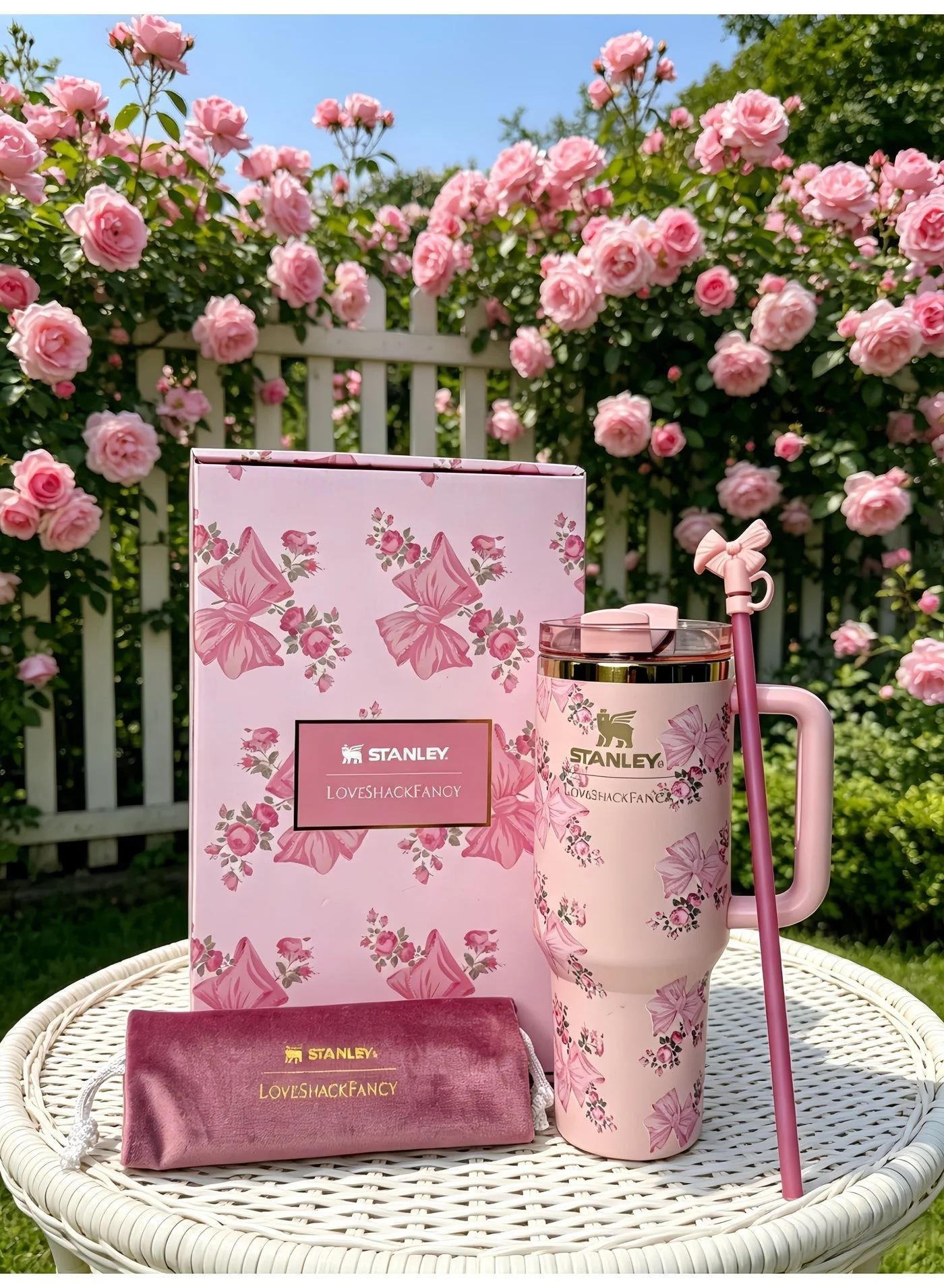 Premium Insulated Stainless Steel Tumbler with Bow Decor (Pink, 1180 mL) 6jks8
