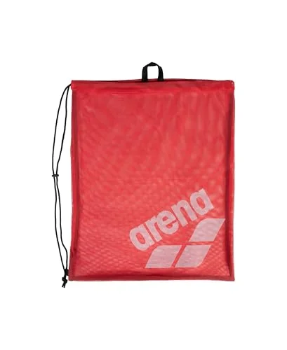 Premium Mesh Swim Gear Bag Drawstring Equipment Tote for Swim Team Practice (Red, 40 Liters) 5hbpn
