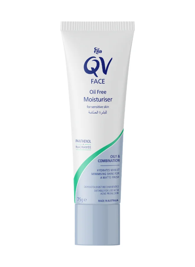 QV Face Oil-Free Moisturiser Lightweight Hydrating Cream for Oily and Acne-Prone Skin (75g) p9ank
