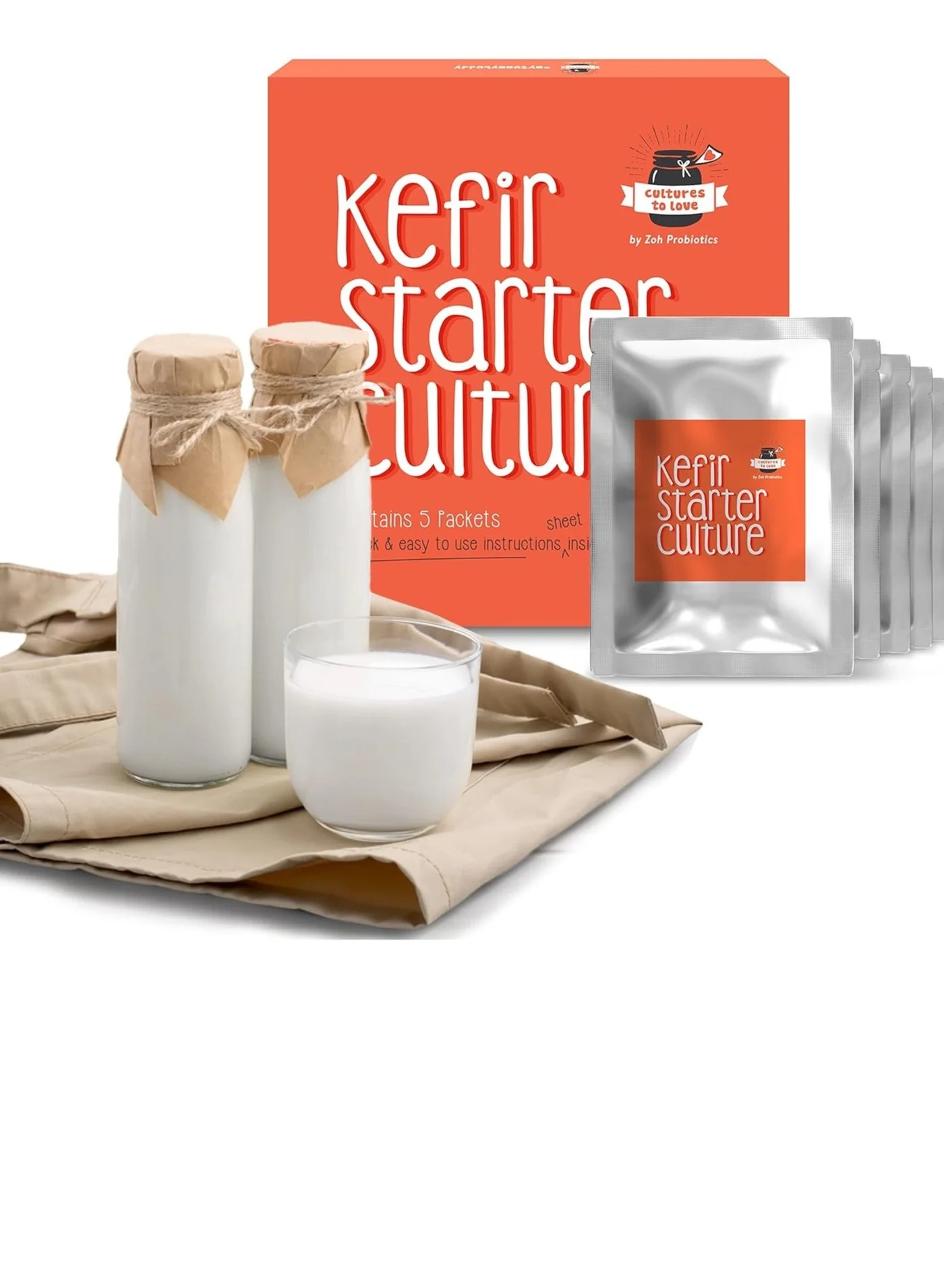 Cultures To Love Premium Kefir Starter Culture Kit (Easy-to-Use, 5g) mgtyr