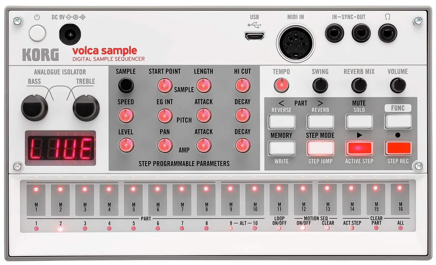 Digital Sample Sequencer Drum Machine with Pattern Chain Mode and 16-Step Sequencer (Compact Portable Design) 76pxo