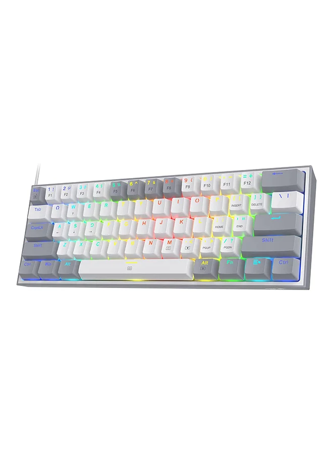 60% Mechanical Gaming Keyboard, Hot-Swappable Red Switches, Customizable RGB Backlit, Detachable USB-C Cable, 61-Key Compact Layout (White/Gray) ubjqa
