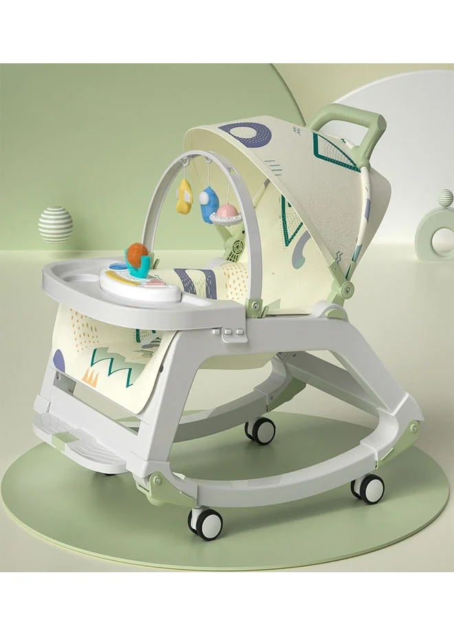 Bukela 3-in-1 Baby Rocker and Feeding Chair with Adjustable Recline and Removable Tray (Grey, 70cm x 50cm x 60cm) fqpyk