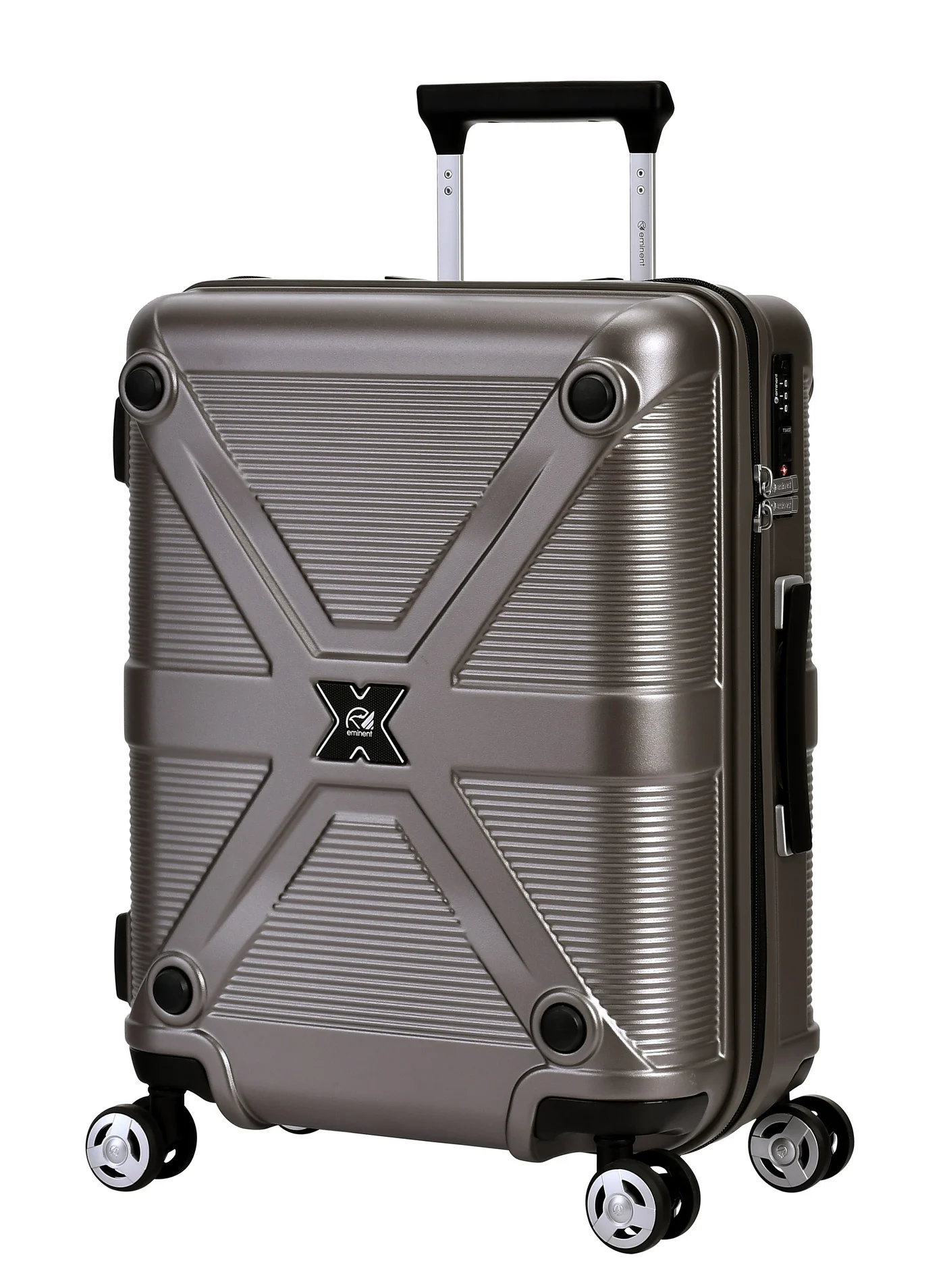 Eminent Hard Case Cabin Luggage Trolley Lightweight Polycarbonate Suitcase with TSA Lock and 360 Spinner Wheels (Gold, 55 cm) xliuv