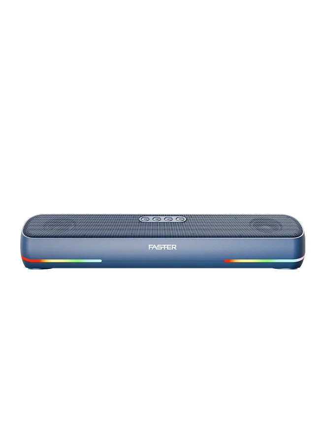 Faster Z16 Wireless Bluetooth Soundbar 16W Portable Stereo Speaker with TWS and Deep Bass for Home Theater (Navy Blue) tr3kn
