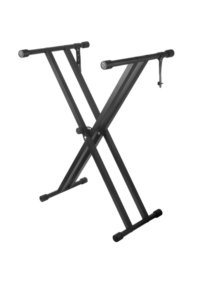 WALALLA Double X Keyboard Stand Heavy Duty Adjustable Height Support for 49 to 88 Key Pianos (Black, 7-Level Height) l25em