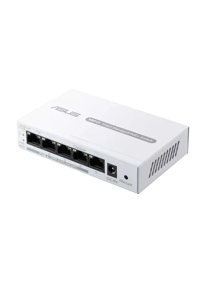 Premium 5-Port Gigabit Smart Managed PoE+ Switch (4 PoE+ Ports, 60W Power Budget, White) 8autd